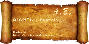 Alföldy Beatrix névjegykártya